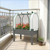 Raised Garden Bed Planter with Roll-Up Cover, Dark Gray