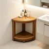 Corner Shower Bench with Storage Shelf, 350 lb Capacity