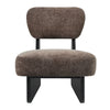 Set of 2 Brown Lounge Chairs with Black Wood Base
