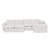 Modern Boucle L-Shaped Sectional Sofa with Two Moveable Ottomans,