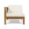 5-Piece Acacia Wood Outdoor L-Shaped Sofa Set with Ottoman