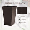 Set of 3 Tall Outdoor Planters, Rattan-Look, Brown