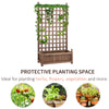 Freestanding Wood Raised Garden Bed with Trellis, Brown