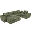 Modern Boucle L-Shaped Sectional Sofa with Two Moveable Ottomans,