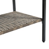 4-Piece PE Wicker Conversation Set with Black Metal Table
