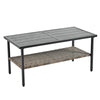 4-Piece PE Wicker Conversation Set with Black Metal Table