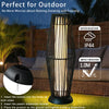 2-Piece Solar Powered Wicker Patio Floor Lamp Set