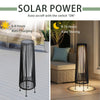 2 Piece Solar Powered Lantern Wicker Solar Patio Lamp Black
