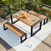 3-Piece Acacia Wood Outdoor Conversation Set for Patio and Garden