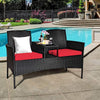 Wicker Outdoor Conversation Set With Removable Cushions