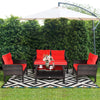 4-Piece Outdoor Wicker Patio Set with Cushions