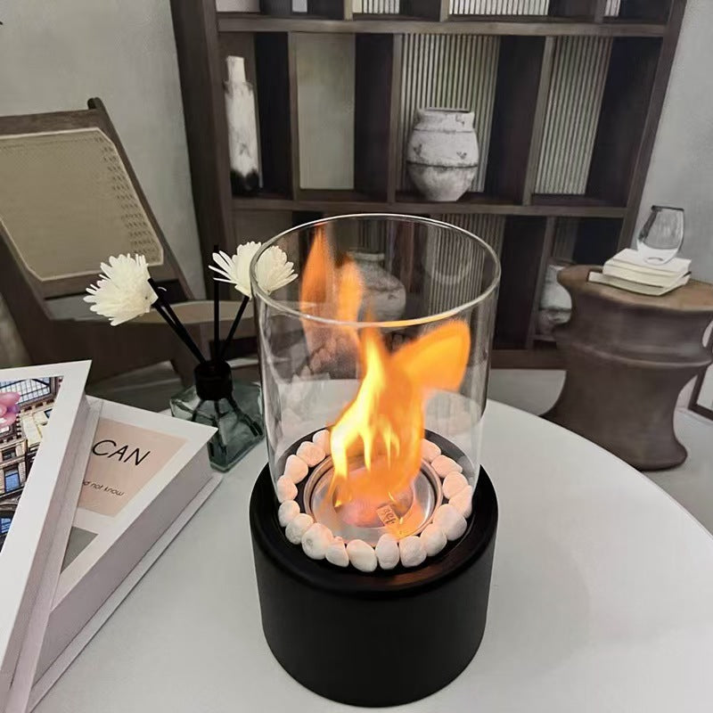 Round Tabletop Bioethanol Fire Bowl — 11 Inch Portable, Indoor/Outdoor