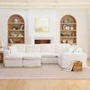 Modern Boucle L-Shaped Sectional Sofa with Two Moveable Ottomans,