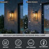 Double-Cage Outdoor Wall Lantern in Satin Black