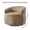 360° Swivel Barrel Accent Chair, Brown Polyester & PU Leather