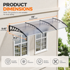 Transparent PC Door Awning Canopy, 120 × 40 in.