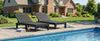 Set of 2 Adjustable Reclining Lounge Chairs, Black