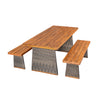3-Piece Acacia Wood Outdoor Dining Set with Handwoven Rattan Legs