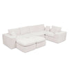 Modern Boucle L-Shaped Sectional Sofa with Two Moveable Ottomans,