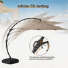 Cantilever Patio Umbrella 12 ft, Beige, With Sand-Fillable Base