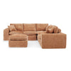 Modern Boucle L-Shaped Sectional Sofa with Two Moveable Ottomans,