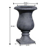 Antique Black MGO Garden Urn Planter, 26" Tall