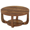 Two-Tier Round Side Table in Rustic Brown