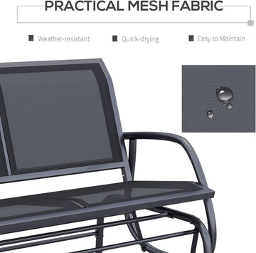 Two-Person Outdoor Glider Bench with Steel Frame