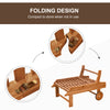 Folding Acacia Chaise Lounge with Wheels