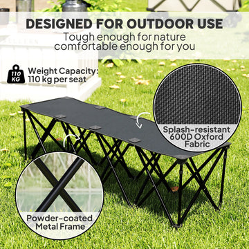 4-Seat Folding Outdoor Bench with Carry Bag