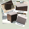 2 Piece Wicker Outdoor Ottomans With Cushions