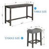 4-Piece Bar Table Set with Power, USB & 3 Padded Stools
