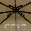 11 x 11 ft Double-Roof Outdoor Gazebo with Curtains