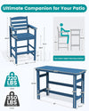 Adirondack Outdoor Bar Table and Chairs Set, Blue