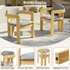 5-Piece Acacia Wood Round Outdoor Dining Set with Armchairs