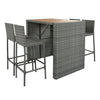 5-Piece Gray Wicker Patio Set with Cushioned Seating