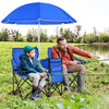 Portable Folding Double Picnic Chair with Umbrella, Blue