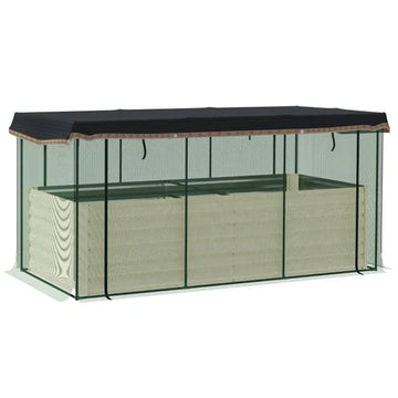 Galvanized Steel Raised Planter Box with Crop Cage