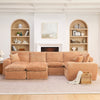 Modern Boucle L-Shaped Sectional Sofa with Two Moveable Ottomans,
