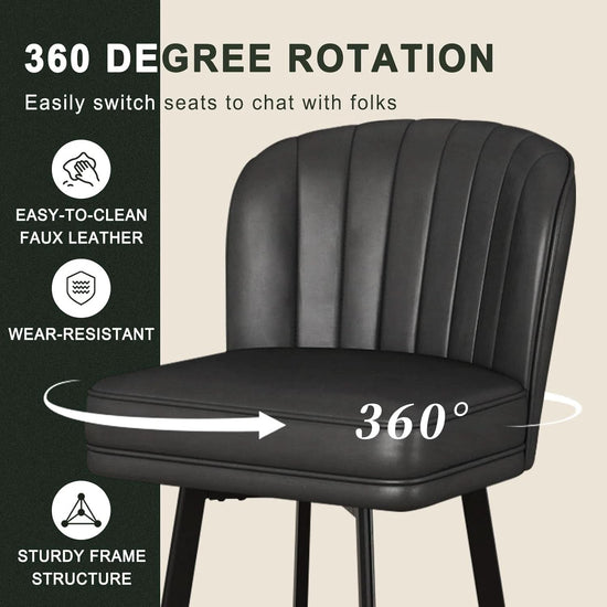 Modern Swivel Counter Height Bar Stools Set of Four-2
