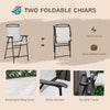 4-Piece Patio Dining Set with Folding Chairs, Table and Beige Umbrella