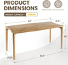 63-Inch Oak Finish Solid Wood Dining Table, Contemporary