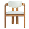 5-Piece Round Acacia Wood Outdoor Dining Set with 4 Armchairs