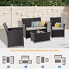 4-Piece Rattan Conversation Bistro Set with Cushions