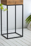 Set of 2 Reclaimed Wood Planters with Iron Stands