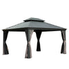 Hardtop Gazebo — 10x12 Ft, Galvanized Steel Double Roof