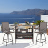 Wicker Outdoor Bar Table with 2 Mesh Shelves