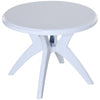 Round Outdoor Dining Table with Umbrella Hole — Seats 4, White