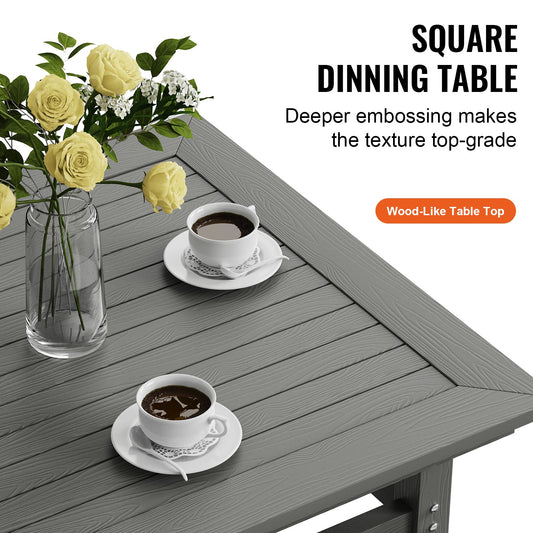 5-Piece Patio Dining Set — All-Weather HIPS Furniture, Light Gray