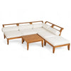 Acacia Wood Modular Sectional — 6 Piece